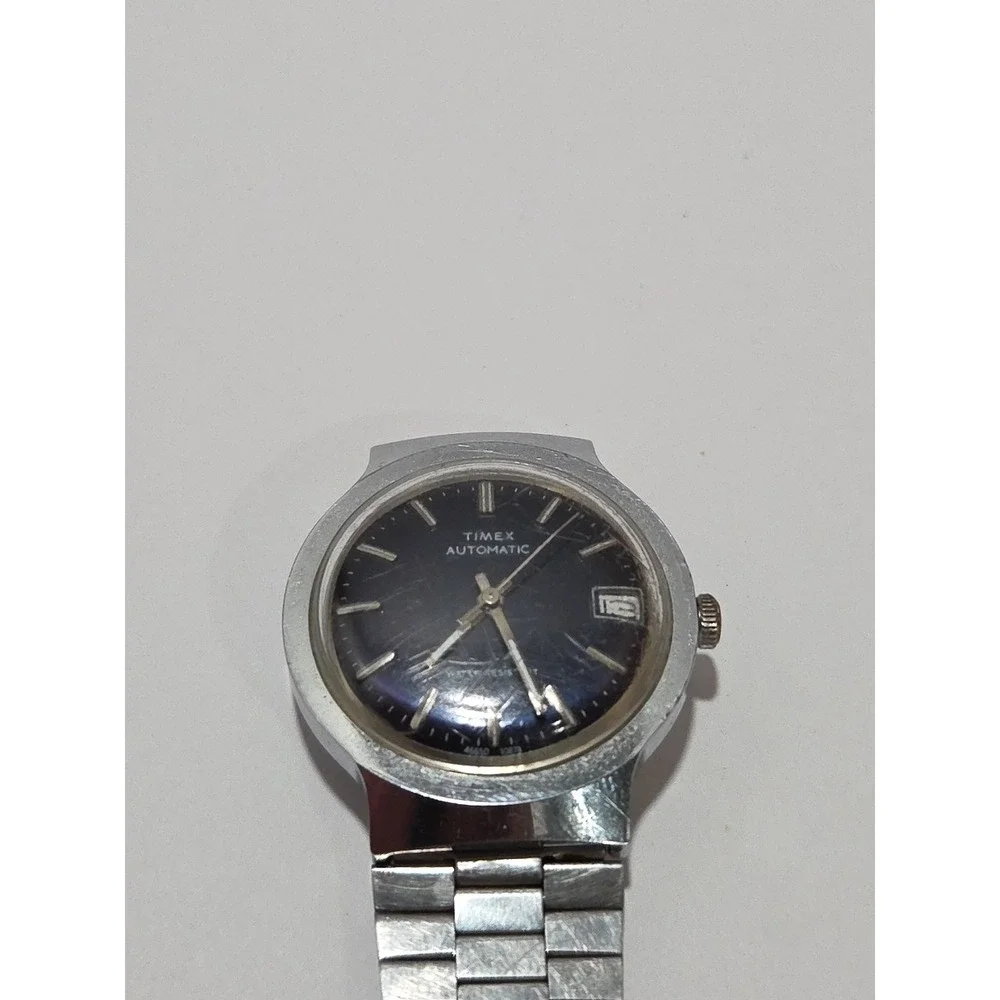 TIMEX 1975 AUTOMATIC 10879 COLLECTBLE Works Stainless Steel Band Vintage